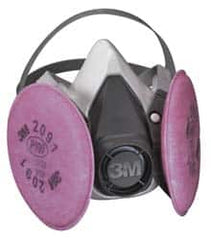 3M - Size S, P100 NIOSH Filter Rating, Thermoplastic Elastomer, Half Mask Facepiece Respirator Assembly - Protection from Oil and Non-Oil Based Particles, 4 Point Suspension - Benchmark Tooling