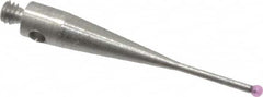 SPI - 1 mm Ball Diameter, M2 Thread, Ruby Point Ball Tip CMM Stylus - 20 mm Overall Length - Benchmark Tooling