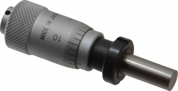 Mitutoyo - 1/2 Inch, 0.59 Inch Thimble, 6.35mm Diameter x 0.3543 Inch Long Spindle, Mechanical Micrometer Head - Benchmark Tooling