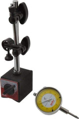 Value Collection - 0.001" Graduation, 0-100 Dial Reading, Indicator & Base Kit - C Holder, 0.001 Inch Graduation, Includes Dial Indicator, Magnetic Base - Benchmark Tooling