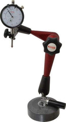 SPI - 0.001" Graduation, 0-100 Dial Reading, Dial Indicator & Base Kit - 4" Base Diam - Benchmark Tooling