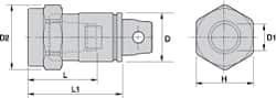 Kennametal - 5/64" to 1" Capacity, 106mm Projection, Modular Connection, TG/PG 100 Collet Chuck - 138.02mm OAL - Exact Industrial Supply