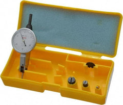 Peacock - 0.03 Inch Range, 0.0005 Inch Dial Graduation, Horizontal Dial Test Indicator - 1-3/8 Inch White Dial, 0-15-0 Dial Reading, Accurate to 0.0005 Inch - Benchmark Tooling