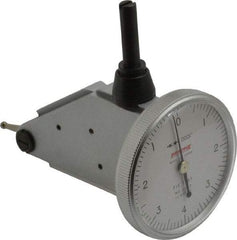 Peacock - 0.008 Inch Range, 0.0001 Inch Dial Graduation, Vertical Dial Test Indicator - 1-3/8 Inch White Dial, 0-4-0 Dial Reading, Accurate to 0.0003 Inch - Benchmark Tooling