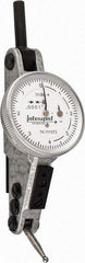 INTERAPID - 0.016 Inch Range, 0.0001 Inch Dial Graduation, Horizontal Dial Test Indicator - 1.2 Inch White Dial, 0-4-0 Dial Reading - Benchmark Tooling