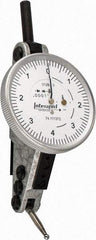 INTERAPID - 0.016 Inch Range, 0.0001 Inch Dial Graduation, Horizontal Dial Test Indicator - 1-1/2 Inch White Dial, 0-4-0 Dial Reading - Benchmark Tooling