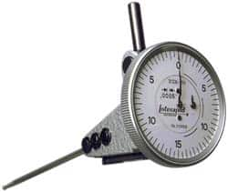 INTERAPID - 0.06 Inch Range, 0.0005 Inch Dial Graduation, Vertical Dial Test Indicator - 1-1/2 Inch White Dial, 0-15-0 Dial Reading - Benchmark Tooling