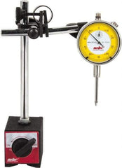 Value Collection - 0.001" Graduation, 0-100 Dial Reading, Indicator & Base Kit - 63mm Base Length x 50mm Base Width x 55mm Base Height, 2-9/32" Dial Diam - Benchmark Tooling