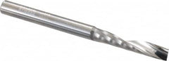 Onsrud - 1/4" Cutting Diam x 1-1/4" Length of Cut, 1 Flute, Upcut Spiral Router Bit - Uncoated, Right Hand Cut, Solid Carbide, 3" OAL x 1/4" Shank Diam, Single Edge, 21° Helix Angle - Benchmark Tooling