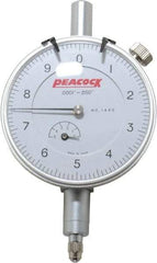 Peacock - 0.05" Range, 0-10 Dial Reading, 0.0001" Graduation Dial Drop Indicator - 2-3/64" Dial, 0.0003" Accuracy, Revolution Counter - Benchmark Tooling