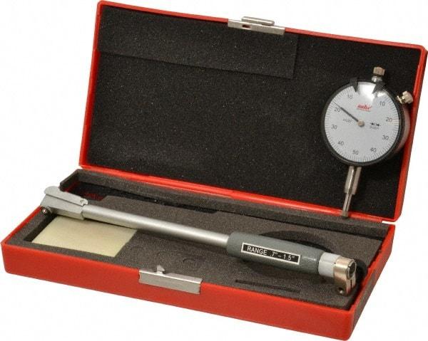 Value Collection - 8 Anvil, 0.7 to 1-1/2" Dial Bore Gage - 0.001" Graduation, 5" Gage Depth - Benchmark Tooling