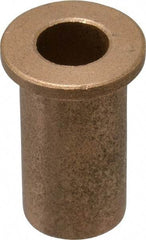 Boston Gear - 1/2" Inside x 3/4" Outside Diam, Oil Impregnated Bronze Sleeve Bearing - 1" Flange Outside Diam, 1/8" Flange Thickness, 1-1/2" OAL - Benchmark Tooling