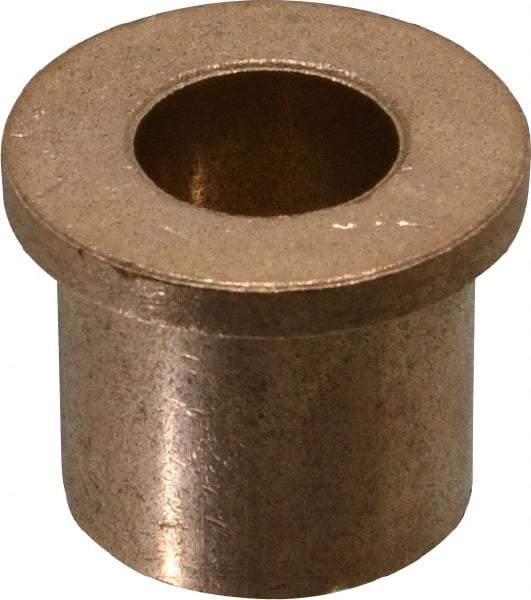 Boston Gear - 5/8" Inside x 1" Outside Diam, Oil Impregnated Bronze Sleeve Bearing - 1-1/4" Flange Outside Diam, 5/32" Flange Thickness, 1" OAL - Benchmark Tooling