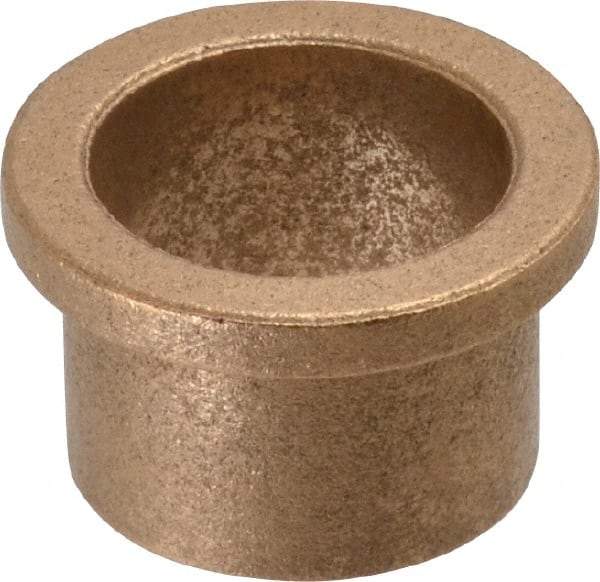 Boston Gear - 7/8" Inside x 1" Outside Diam, Oil Impregnated Bronze Sleeve Bearing - 1-1/4" Flange Outside Diam, 5/32" Flange Thickness, 3/4" OAL - Benchmark Tooling