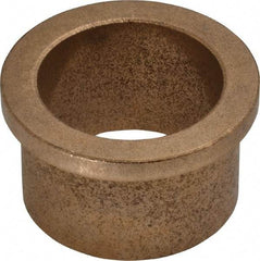 Boston Gear - 1-1/4" Inside x 1-1/2" Outside Diam, Oil Impregnated Bronze Sleeve Bearing - 1-3/4" Flange Outside Diam, 3/16" Flange Thickness, 1" OAL - Benchmark Tooling