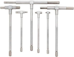 Value Collection - 6 Piece, 5/16 to 6 Inch, Hardened Tool Steel, Satin Chrome Finish, Telescoping Gage Set - 4 and 5 Inch Long Handles - Benchmark Tooling