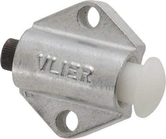 Vlier - 7/8" Base Width, 1/8" Stroke Len, 3/8" Stop Head OD, 21/32" Btw Mt Hole Ctrs, 19/32" Btw Mt Hole & Edge, Round Spring Locating Stop - 11/16" Body Len x 7/8" Body Width, 7/32" Base Thickness, 5.13 Lb Init, 10 Lb Mid, 14.9 Lb Final End Force - Benchmark Tooling