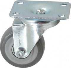 Shepherd - 3" Diam x 1-1/4" Wide x 4-1/4" OAH Top Plate Mount Swivel Caster - Polyurethane, 185 Lb Capacity, Ball Bearing, 2-5/8 x 3-3/4" Plate - Benchmark Tooling