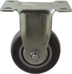 Shepherd - 3" Diam x 1-1/4" Wide x 4-1/4" OAH Top Plate Mount Rigid Caster - Polyurethane, 185 Lb Capacity, Ball Bearing, 2-5/8 x 3-3/4" Plate - Benchmark Tooling