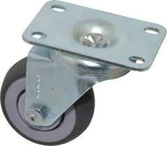 Shepherd - 3" Diam x 1-1/4" Wide x 4-1/4" OAH Top Plate Mount Swivel Caster - TPR, 165 Lb Capacity, Ball Bearing, 2-5/8 x 3-3/4" Plate - Benchmark Tooling