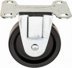 Shepherd - 3" Diam x 13/16" Wide x 3-1/2" OAH Top Plate Mount Rigid Caster - Polyolefin, 120 Lb Capacity, Plain Bearing, 2-5/8 x 3-3/4" Plate - Benchmark Tooling