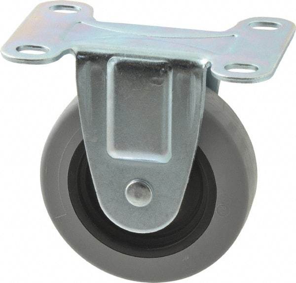 Shepherd - 3" Diam x 13/16" Wide x 3-1/2" OAH Top Plate Mount Rigid Caster - Polyurethane, 120 Lb Capacity, Plain Bearing, 2-5/8 x 3-3/4" Plate - Benchmark Tooling