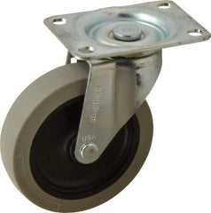 Shepherd - 4" Diam x 15/16" Wide x 4-3/4" OAH Top Plate Mount Swivel Caster - Polyurethane, 150 Lb Capacity, Plain Bearing, 2-5/8 x 3-3/4" Plate - Benchmark Tooling