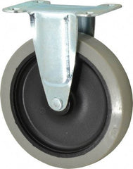 Shepherd - 5" Diam x 15/16" Wide x 5-3/4" OAH Top Plate Mount Rigid Caster - Polyurethane, 160 Lb Capacity, Plain Bearing, 2-5/8 x 3-3/4" Plate - Benchmark Tooling