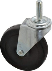 Shepherd - 4" Diam x 15/16" Wide x 4-3/4" OAH Stem Mount Swivel Caster - Soft Rubber, 125 Lb Capacity, Nylon Bearing, 1/2-13 x 1-1/2" Threaded Stem - Benchmark Tooling