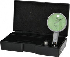 Mahr - 0.004 Inch Range, 0.0001 Inch Dial Graduation, Horizontal Dial Test Indicator - 1-1/2 Inch Green Dial, 0-4-0 Dial Reading - Benchmark Tooling