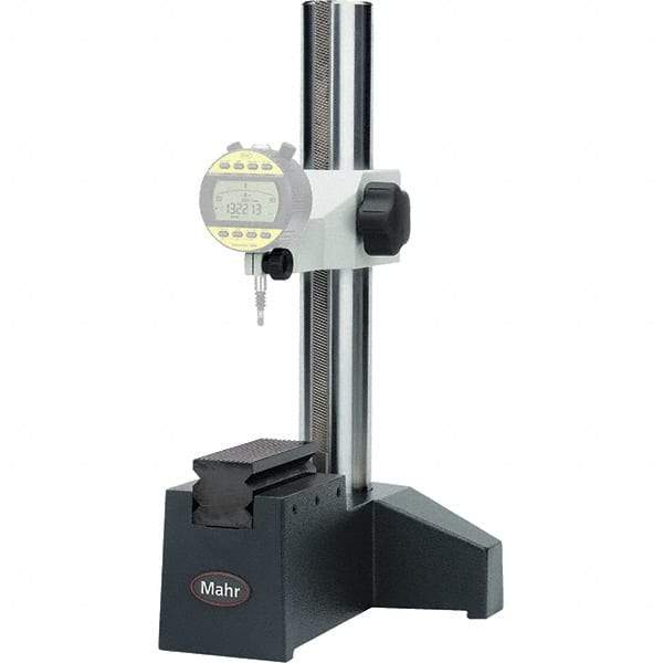 Mahr - Steel (Balls & Cable), Comparator Gage Stand - 9-1/2" High, 5-1/2" Base Length x 6" Base Width x 4" Base Height, Includes Holder - Benchmark Tooling