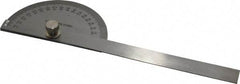 Value Collection - 6 Inch Long Blade, 180° Max Measurement, 1° Dial Graduation, Half Round Head Protractor - 0 to 180 Dial Range - Benchmark Tooling