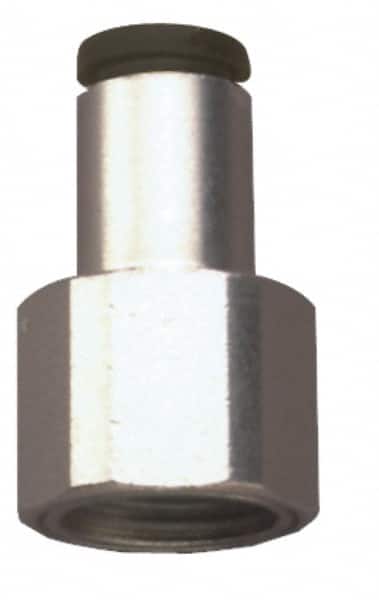 Legris - 5/32" Outside Diam, 1/4 NPT, Nickel Plated Brass Push-to-Connect Tube Female Connector - 290 Max psi - Benchmark Tooling