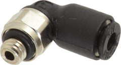 Legris - 1/8" OD, 10-32 UNF, Nylon/Nickel Plated Brass Push-to-Connect Male Elbow - 290 Max psi - Benchmark Tooling