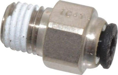 Legris - 1/8" Outside Diam, 1/16 NPT, Nickel Plated Brass Push-to-Connect Tube Male Connector - 290 Max psi - Benchmark Tooling