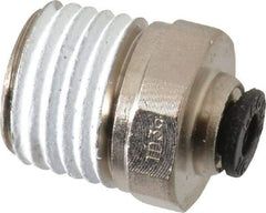 Legris - 1/8" Outside Diam, 1/4 NPT, Nickel Plated Brass Push-to-Connect Tube Male Connector - 290 Max psi - Benchmark Tooling