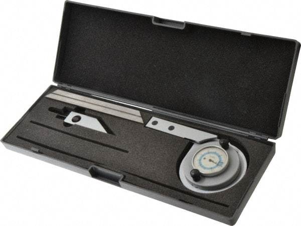 Value Collection - 6 Inch Long Blade, 360° Max Measurement, Bevel Protractor - Accuracy up to 5 Min, 5 Min Dial Graduation - Benchmark Tooling