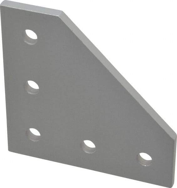 80/20 Inc. - 3" Wide, 3" High, Open Shelving 5 Hole 90° Angled Plate - Aluminum, Use with Series 10 & Bolt Kit 3321 - Benchmark Tooling