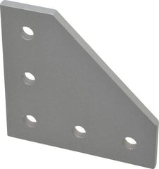 80/20 Inc. - 3" Wide, 3" High, Open Shelving 5 Hole 90° Angled Plate - Aluminum, Use with Series 10 & Bolt Kit 3321 - Benchmark Tooling