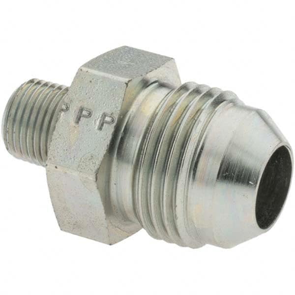 Parker - 1/2" Tube OD x 1/8-27 Male NPT 37° Steel Flared Tube Straight Thread Connector - Benchmark Tooling