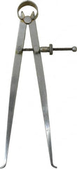 Value Collection - 8 Inch Leg, Spring Joint, Steel, Polished, Inside Caliper - 8 Inch Max Measurement, 200mm Max Measurement, Flat Leg with Quick Nut Adjustment - Benchmark Tooling