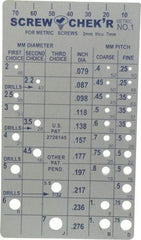 Made in USA - M2 to M7mm Stainless Steel Metric Thread Screw Checker - Benchmark Tooling