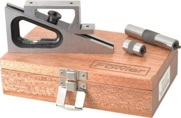 Fowler - 6-1/4 Inch Adjustable Planer and Shaper Gage - 5 Inch Long, 3/4 Inch Wide, 6-1/4 Inch High Base, Includes 1 Inch Extension Post, 3 Inch Extension Post, Wooden Case - Benchmark Tooling