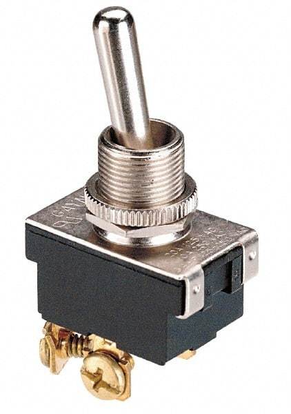 GC/Waldom - SPDT Medium Duty On-Off-On Toggle Switch - Spade Terminal, Paddle Handle Actuator, 1/2 hp at 125/250 VAC hp, 125 VAC at 10 A & 250 VAC at 5 A - Benchmark Tooling