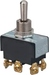 GC/Waldom - DPDT Heavy Duty On-Off-On Toggle Switch - Screw Terminal, Bat Handle Actuator, 1-1/2 hp at 125/250 VAC hp, 125/150 VAC - Benchmark Tooling