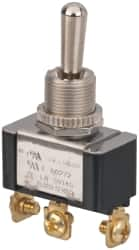 GC/Waldom - SPDT Heavy Duty On-Off-On Toggle Switch - Screw Terminal, Bat Handle Actuator, 3/4 hp at 125/250 VAC hp, 277 VAC - Benchmark Tooling