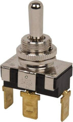 GC/Waldom - SPDT Heavy Duty On-Off-On Toggle Switch - Quick Connect Terminal , Bat Handle Actuator, 3/4 hp at 125/250 VAC hp, 125 VAC at 20 A & 250 VAC at 10 A - Benchmark Tooling