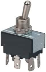 GC/Waldom - DPDT Heavy Duty On-On Toggle Switch - Quick Connect Terminal , Bat Handle Actuator, 1-1/2 hp at 125/250 VAC hp, 125/150 VAC - Benchmark Tooling