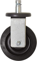 Eagle MHC - 5" Diam x 1-1/4" Wide x 8-1/4" OAH Stem Mount Rigid Caster - Rubber, 300 Lb Capacity, Plain Bearing, 1" Round Stem - Benchmark Tooling