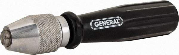 General - 6-7/8" Long, 1/4" Capacity, Pin Vise - 1" Body Diam 0.04" Min Capacity - Benchmark Tooling